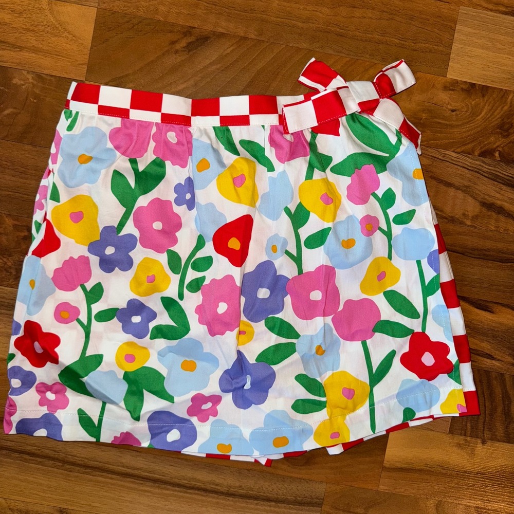 Finding Foxtale Girls Skirt Shorts skort Size 10‎ Floral Checkered  summer vacay